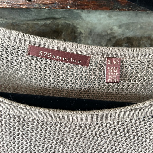 EUC 525 America Black & Tan Striped Sweater, L - Picture 2 of 3